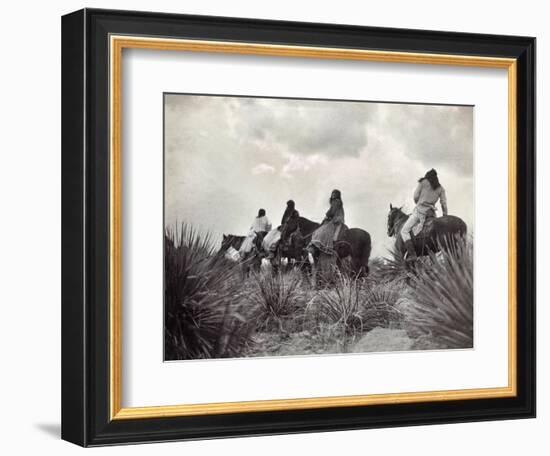 Apache on Horseback, c1906-Edward S. Curtis-Framed Giclee Print