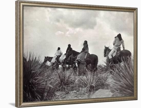 Apache on Horseback, c1906-Edward S. Curtis-Framed Giclee Print