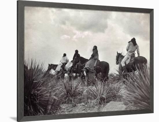 Apache on Horseback, c1906-Edward S. Curtis-Framed Giclee Print