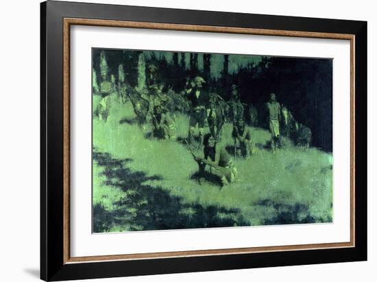 Apache Scouts Listening, 1908-Frederic Sackrider Remington-Framed Giclee Print