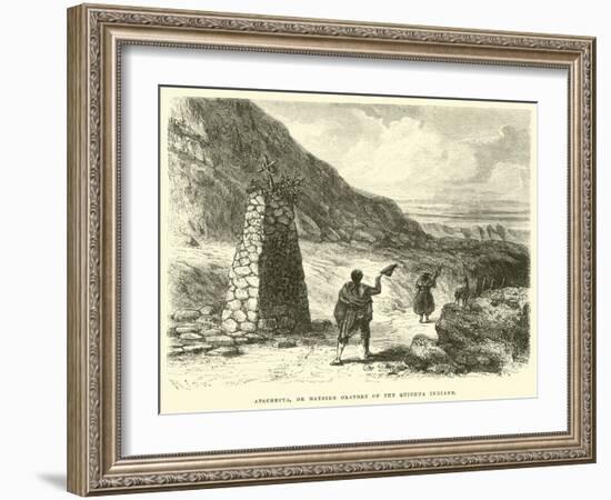 Apachecta, or Wayside Oratory of the Quichua Indians-Édouard Riou-Framed Giclee Print