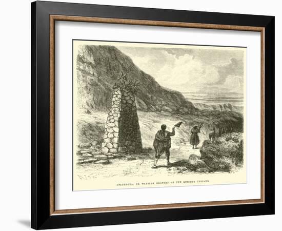 Apachecta, or Wayside Oratory of the Quichua Indians-Édouard Riou-Framed Giclee Print