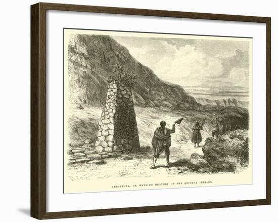 Apachecta, or Wayside Oratory of the Quichua Indians-Édouard Riou-Framed Giclee Print