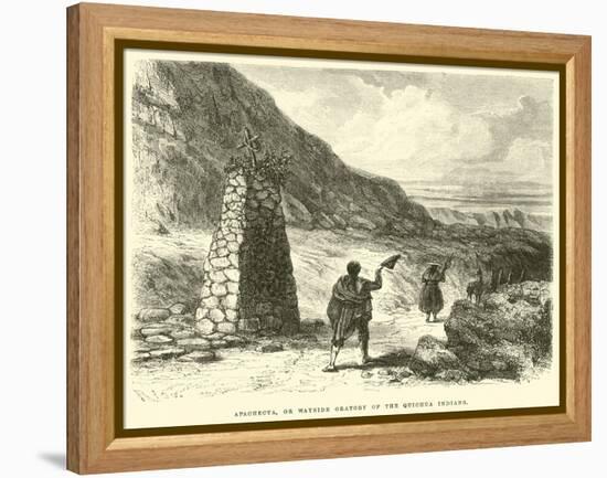 Apachecta, or Wayside Oratory of the Quichua Indians-Édouard Riou-Framed Premier Image Canvas