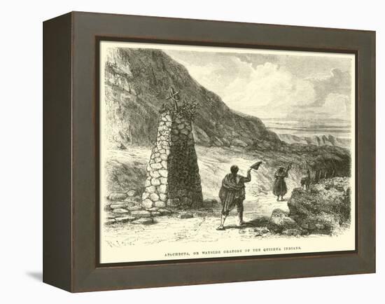 Apachecta, or Wayside Oratory of the Quichua Indians-Édouard Riou-Framed Premier Image Canvas