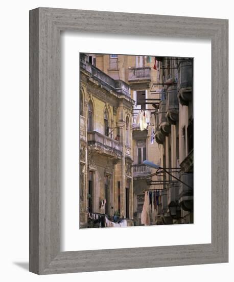 Apartment Buildings with Laundry Hanging from Balconies, Havana, Cuba, West Indies, Central America-Lee Frost-Framed Photographic Print