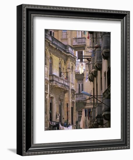 Apartment Buildings with Laundry Hanging from Balconies, Havana, Cuba, West Indies, Central America-Lee Frost-Framed Photographic Print