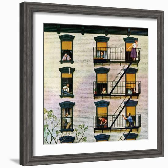 "Apartment Clarinetist", April 19, 1958-John Falter-Framed Giclee Print