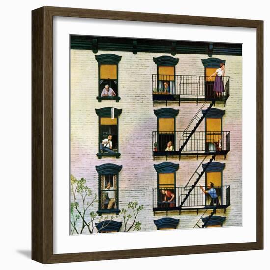 "Apartment Clarinetist", April 19, 1958-John Falter-Framed Giclee Print