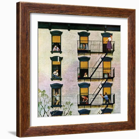 "Apartment Clarinetist", April 19, 1958-John Falter-Framed Giclee Print