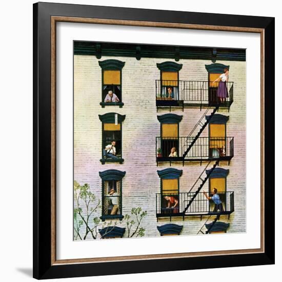 "Apartment Clarinetist", April 19, 1958-John Falter-Framed Giclee Print