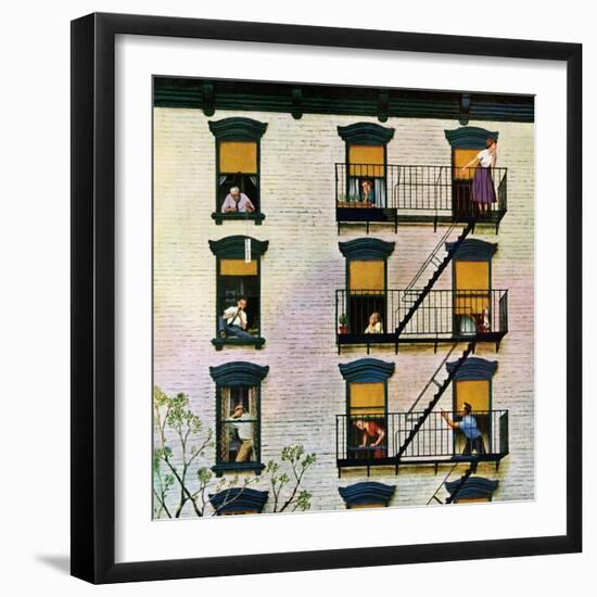 "Apartment Clarinetist", April 19, 1958-John Falter-Framed Giclee Print