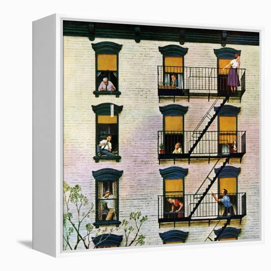 "Apartment Clarinetist", April 19, 1958-John Falter-Framed Premier Image Canvas