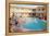 Apartment Complex Pool, Retro-null-Framed Stretched Canvas