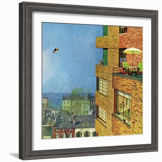 "Apartment Kite Flyer", June 14, 1958-Earl Mayan-Framed Giclee Print