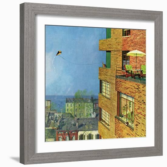 "Apartment Kite Flyer", June 14, 1958-Earl Mayan-Framed Giclee Print