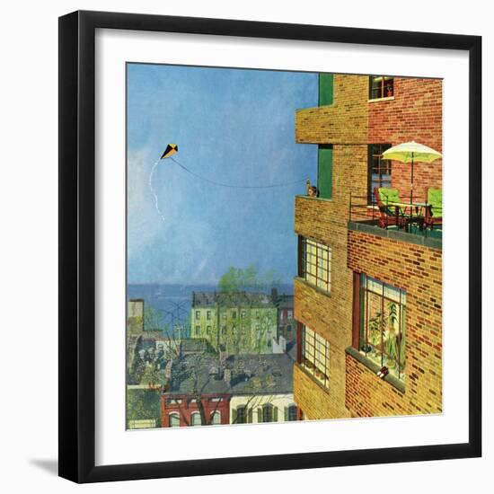 "Apartment Kite Flyer", June 14, 1958-Earl Mayan-Framed Giclee Print