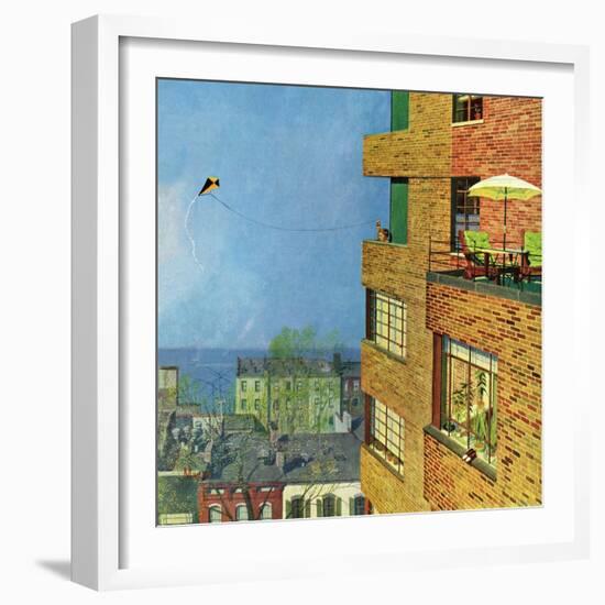 "Apartment Kite Flyer", June 14, 1958-Earl Mayan-Framed Giclee Print