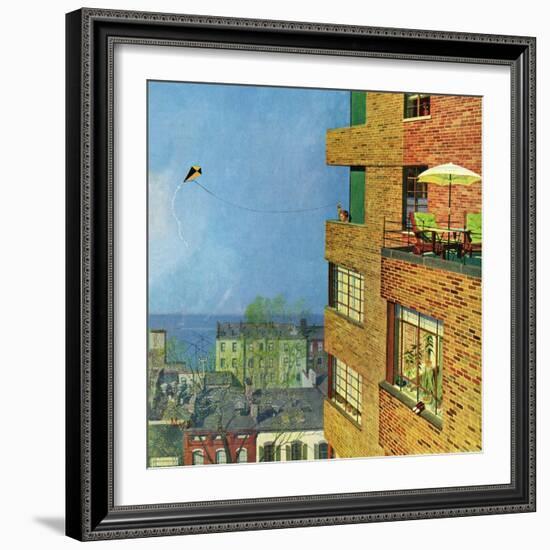 "Apartment Kite Flyer", June 14, 1958-Earl Mayan-Framed Giclee Print