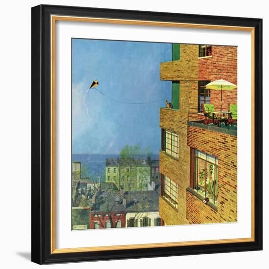 "Apartment Kite Flyer", June 14, 1958-Earl Mayan-Framed Giclee Print