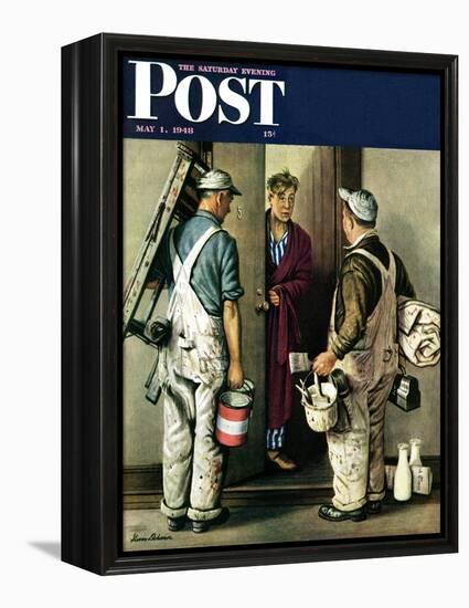 "Apartment Painters," Saturday Evening Post Cover, May 1, 1948-Stevan Dohanos-Framed Premier Image Canvas
