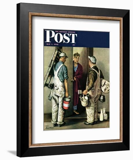 "Apartment Painters," Saturday Evening Post Cover, May 1, 1948-Stevan Dohanos-Framed Giclee Print