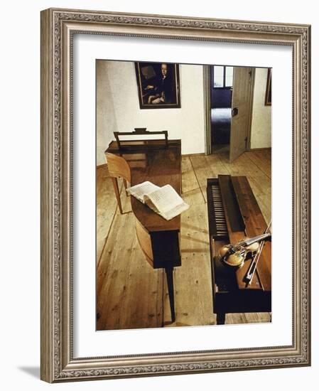 Apartment Where Mozart Was Born with Display of Instruments-Gjon Mili-Framed Photographic Print