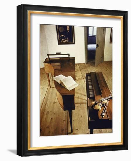 Apartment Where Mozart Was Born with Display of Instruments-Gjon Mili-Framed Photographic Print