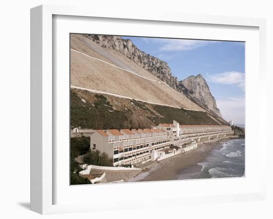 Apartments Below Water Catchment Slopes, Sandy Bay, East Side, Gibraltar, Mediterranean-Ken Gillham-Framed Photographic Print