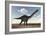 Apatosaurus Dinosaur Walking in the Desert-Stocktrek Images-Framed Art Print