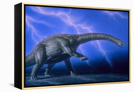 Apatosaurus Dinosaur-Joe Tucciarone-Framed Premier Image Canvas