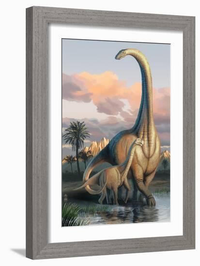 Apatosaurus Dinosaur-Lantern Press-Framed Art Print