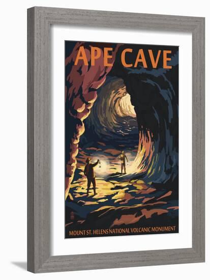 Ape Cave - Mount St. Helens - Sunset View-Lantern Press-Framed Art Print