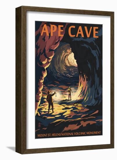 Ape Cave - Mount St. Helens - Sunset View-Lantern Press-Framed Art Print
