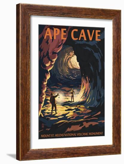 Ape Cave - Mount St. Helens - Sunset View-Lantern Press-Framed Art Print