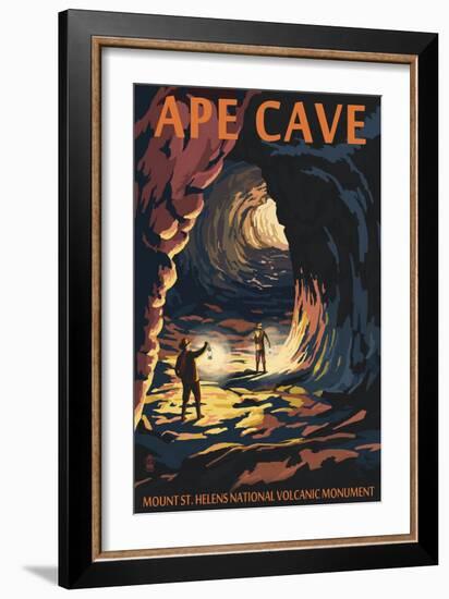 Ape Cave - Mount St. Helens - Sunset View-Lantern Press-Framed Art Print