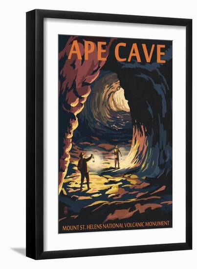 Ape Cave - Mount St. Helens - Sunset View-Lantern Press-Framed Art Print