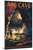 Ape Cave - Mount St. Helens - Sunset View-Lantern Press-Mounted Art Print