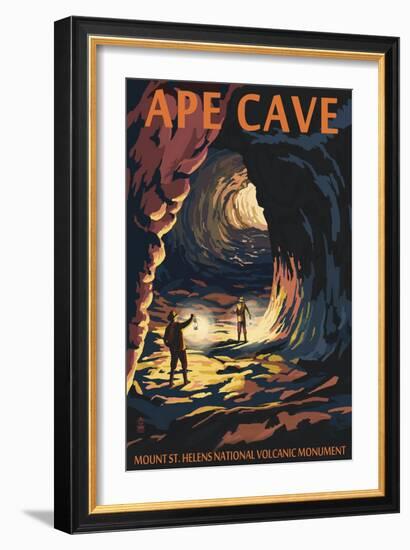 Ape Cave - Mount St. Helens - Sunset View-Lantern Press-Framed Art Print
