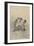 Ape with Insect and Matsuki Heikichi, C. 1900-30, Japanese Woodcut-Ohara Koson-Framed Art Print