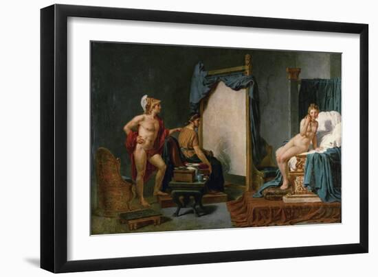 Apelles Painting Campaspe in the Presence of Alexander the Great-Jacques Louis David-Framed Giclee Print