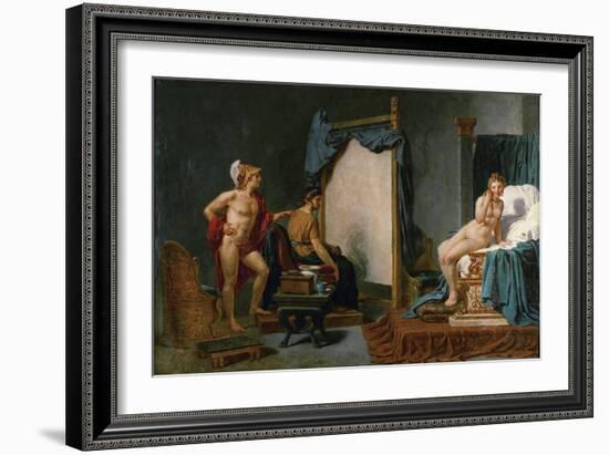 Apelles Painting Campaspe in the Presence of Alexander the Great-Jacques Louis David-Framed Giclee Print