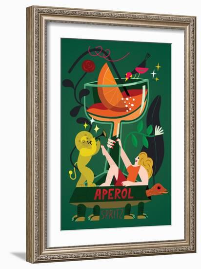 Aperol Spritz, 2017-Yuliya Drobova-Framed Premium Giclee Print