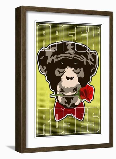 Apes'n Roses I-Cristian Mielu-Framed Art Print