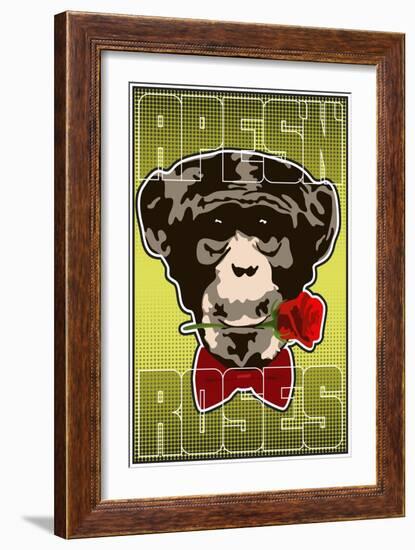 Apes'n Roses I-Cristian Mielu-Framed Art Print