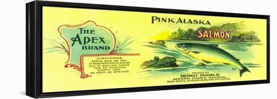 Apex Salmon Can Label - Gerard Point, AK-Lantern Press-Framed Stretched Canvas