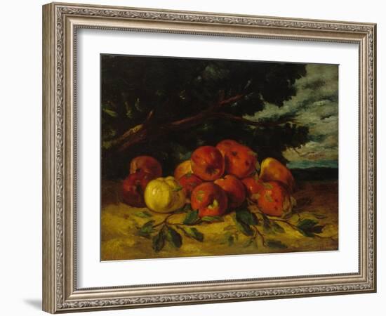 Apfelstilleben. 1871-Gustave Courbet-Framed Giclee Print