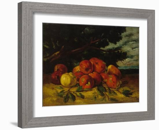 Apfelstilleben. 1871-Gustave Courbet-Framed Giclee Print