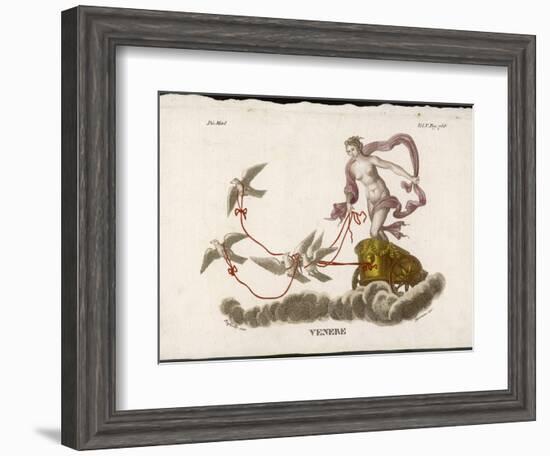 Aphrodite Rides Her Chariot Drawn by Doves Through the Clouds-Bernieri-Framed Art Print