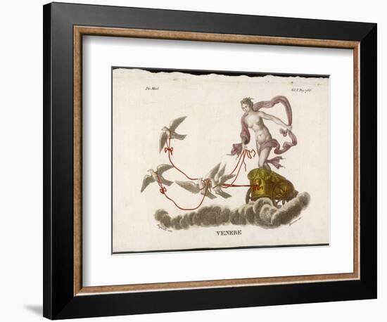 Aphrodite Rides Her Chariot Drawn by Doves Through the Clouds-Bernieri-Framed Art Print